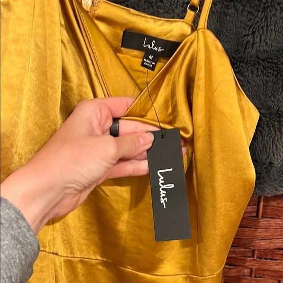 Lulu's Gold Ruffled Mini Dress - Picture 5 of 7